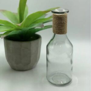 Rustic Decorative Bottle Vase with Rope Detail
